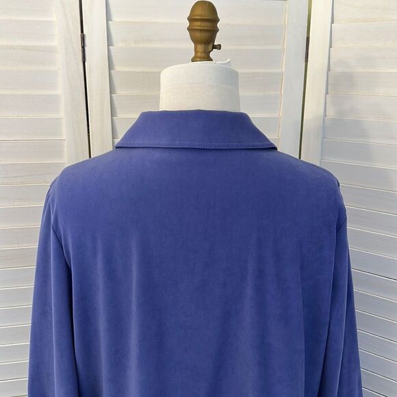 Croft & Barrow Shacket Size 1X Jacket Faux Suede Stretch Purple - Picture 7 of 13
